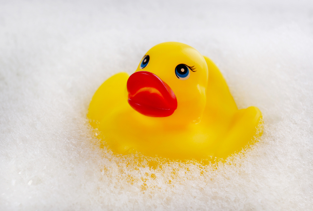 Rubber Duck in Soap Foam